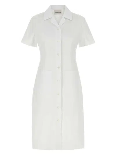 MIU MIU WOMEN'S POPLIN SHIRT DRESS