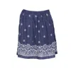 Miu Miu Floral Bordered Gathered Skirt In Blue