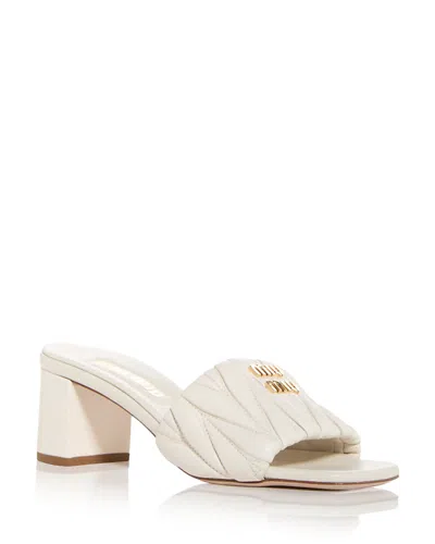 MIU MIU WOMEN'S QUILTED SLIDE SANDALS