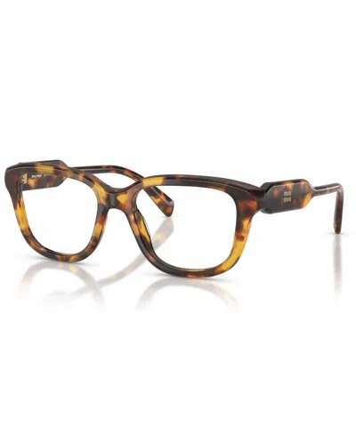Miu Miu Women's Rectangle Eyeglasses, Mu 02zv In Brown