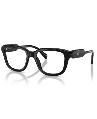 Miu Miu Women's Rectangle Eyeglasses, Mu 02zv In Black
