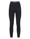 Miu Miu Ribbed Knitted Leggings In Black