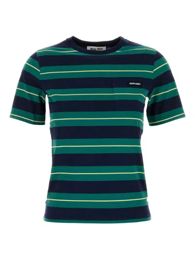 Miu Miu Women Righe T-shirt M/c