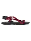 Miu Miu Riviere Cord And Leather Sandals In Red