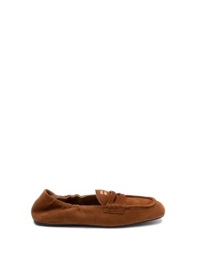 Miu Miu Women Ruches Nappa Leather Loafers