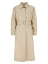 Miu Miu Women's Sand Cotton Trench Coat