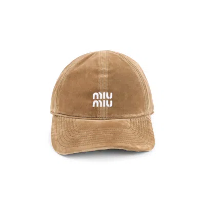 Miu Miu Sand Logo Baseball Hat