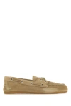 Miu Miu Women Sand Suede Loafers In Brown
