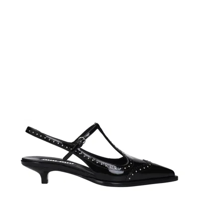 Miu Miu Women's Sandals Leather Black/ivory
