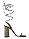 Miu Miu Black Ankle Tie-fastening Sandals