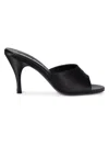 Miu Miu Satin Sandals In Black