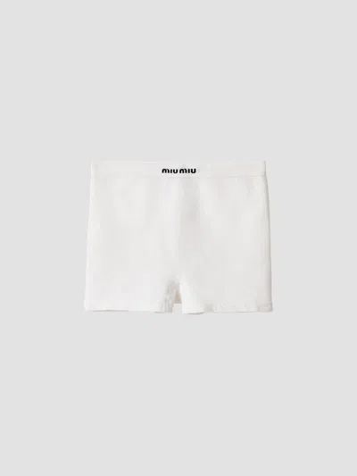 Miu Miu Women's Seamless Boxer Shorts In White