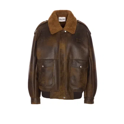 MIU MIU MIU MIU WOMEN SHEARLING JACKET