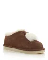 Miu Miu Suede Shearling-lined Booties With Fur Tassels In Brown