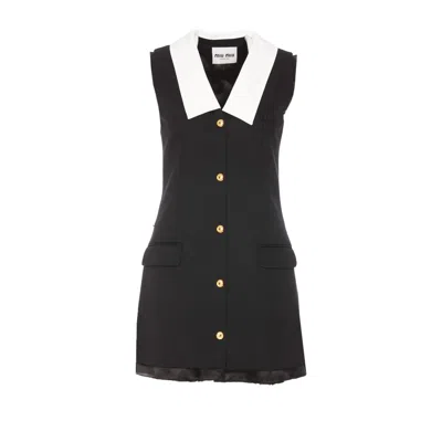 Miu Miu Women Short Dress In Black