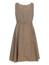 Miu Miu Women Silk Blend Mini Dress In Brown