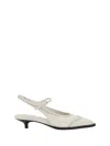 Miu Miu Feminine Perforated Kitten Heel Pumps In Multi