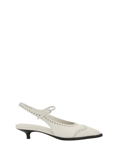 Miu Miu Feminine Perforated Kitten Heel Pumps