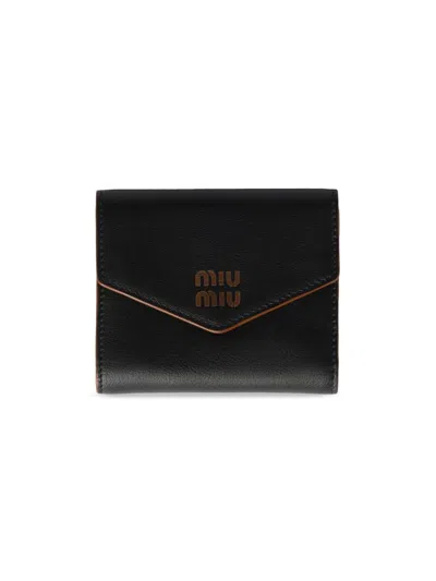 Miu Miu Women's Small Leather Wallet In Black