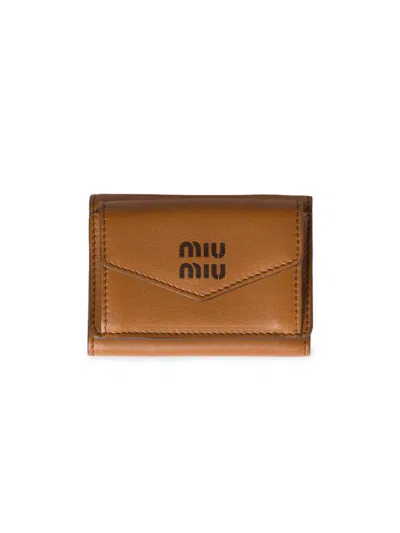 Miu Miu Women's Small Leather Wallet In Brown
