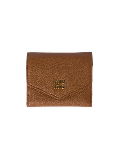 Miu Miu Women's Small Leather Wallet In Brown