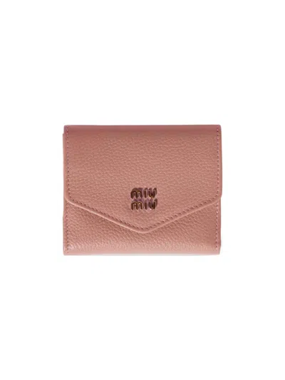 Miu Miu Women's Small Leather Wallet In Gold