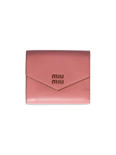 Miu Miu Women's Small Leather Wallet In Pink