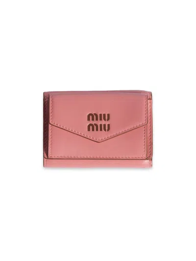 Miu Miu Women's Small Leather Wallet In Pink