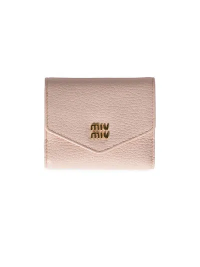 Miu Miu Women's Small Leather Wallet In Pink