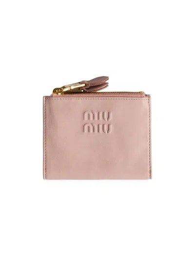 Miu Miu Women's Small Nappa Leather Wallet In Pink