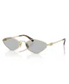 Miu Miu Miu Regard Geometric Sunglasses In Pale Gold