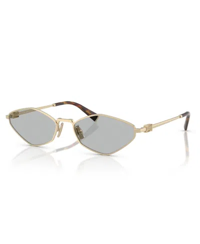 Miu Miu Miu Regard Geometric Sunglasses In Oro Pallido