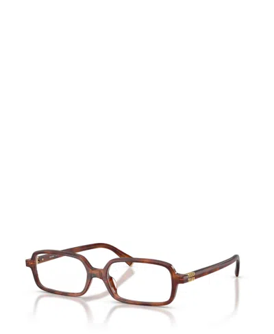 Miu Miu Women's Square Eyeglasses, Mu 01yv In Striped Tobacco