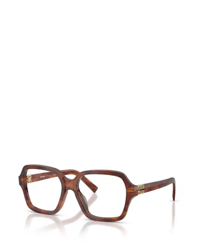 Miu Miu Women's Square Eyeglasses, Mu 03yv In Striped Tobacco