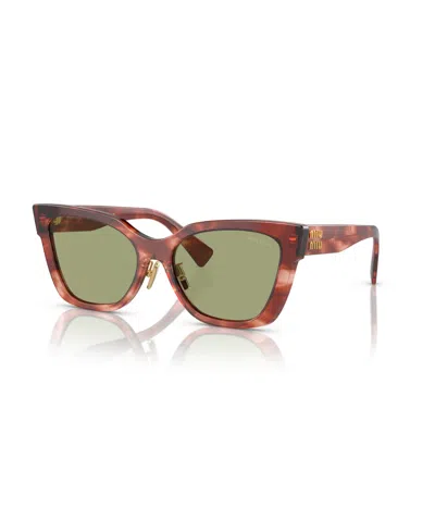 Miu Miu Women's Square Sunglasses, Mu 02zs In Black