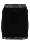 Miu Miu Stretch Mini Skirt With Ribbed Sequin Embellishment