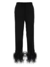 Miu Miu Feathered Grain De Poudre Trousers