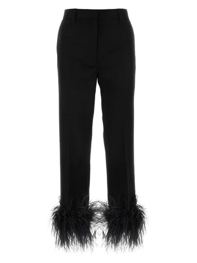 MIU MIU WOMEN'S STRETCH GRAIN DE POUDRE PANT