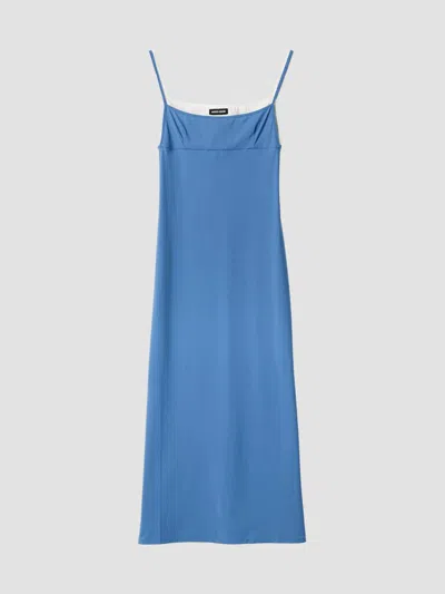 Miu Miu Stretch Jersey Midi-dress In Blue
