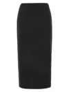 Miu Miu Women Black Stretch Silk Skirt