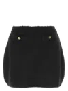 Miu Miu Black Stretch Wool Blend Mini Skirt