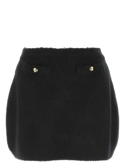 Miu Miu Women's Stretch Wool Blend Mini Skirt