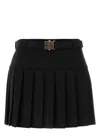 Miu Miu Black Stretch Wool Mini Skirt