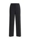 Miu Miu Black Embroidered Stretch Wool Palazzo Pant In Black