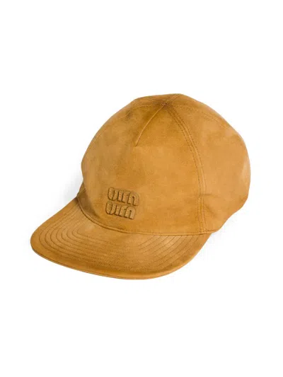 Miu Miu Women's Suede Baseball Cap In Gray