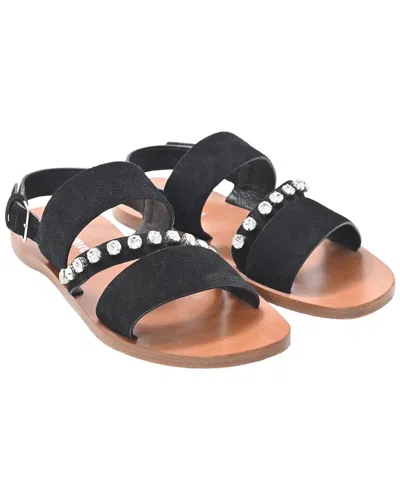 Miu Miu Women's Suede Crystal-embellished Slingback Flat Sandal (authentic  Pre-loved)