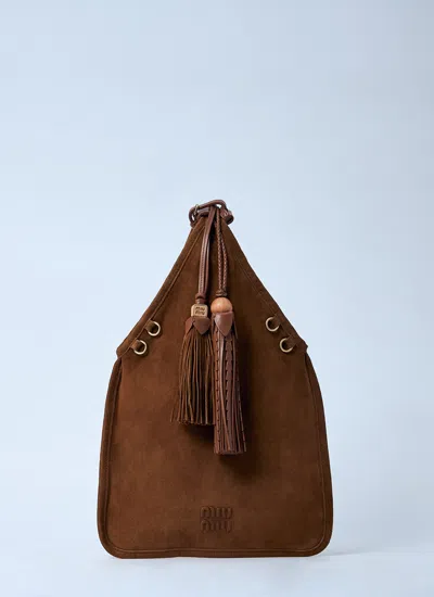 Miu Miu Women Suede Handbag With Tassels