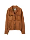 Miu Miu Suede Jacket In Brown