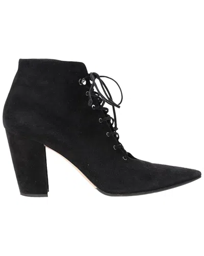 Miu Miu Women's Suede Lace Up Bootie (authentic Pre-loved) In Black