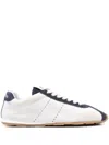 Miu Miu Plume Leather And Suede Sneakers With Used Effect In Multicolor